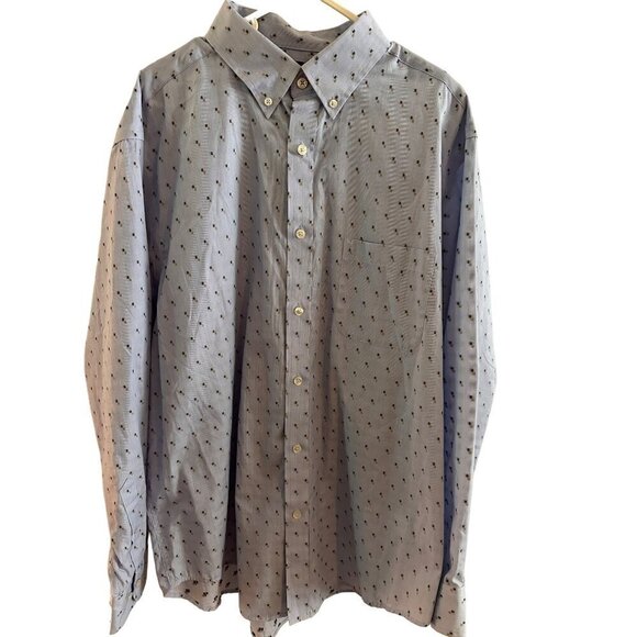 Roundtree & York Long Sleeve Button Down Collared Shirt Size Large - Picture 1 of 4